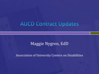 AUCD Contract Updates