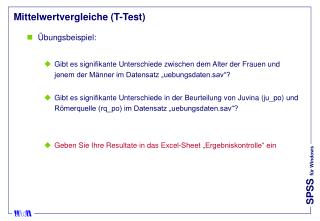 Mittelwertvergleiche (T-Test)