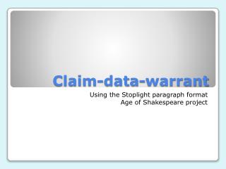 Claim-data-warrant