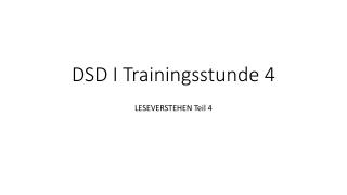 DSD I Trainingsstunde 4