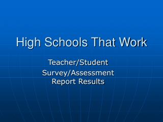 High Schools That Work