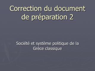 Correction du document de préparation 2