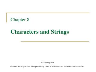 Chapter 8 Characters and Strings