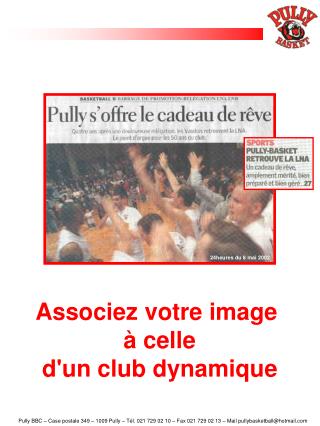 Associez votre image à celle d'un club dynamique