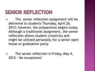 Senior Reflection