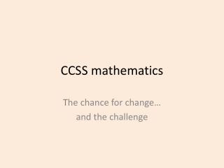 CCSS mathematics