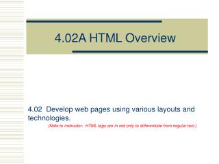 4.02A HTML Overview