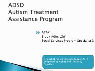 ADSD Autism Treatment Assistance Program