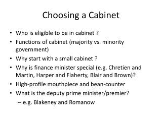 Choosing a Cabinet