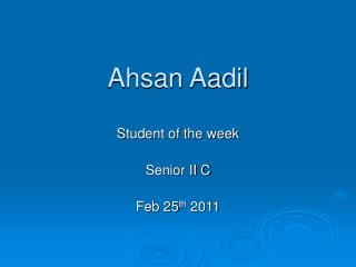 Ahsan Aadil