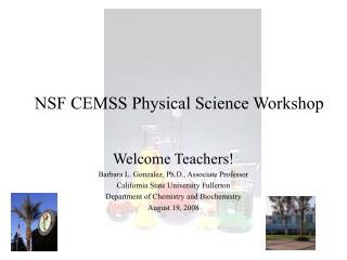 NSF CEMSS Physical Science Workshop