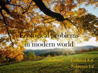 Ecological problems in modern world