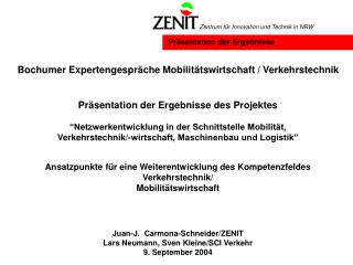 Präsentation der Ergebnisse