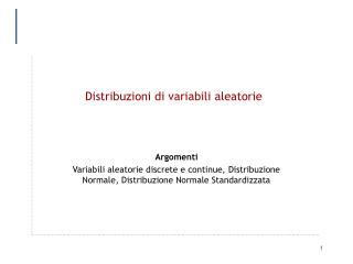 Distribuzioni di variabili aleatorie