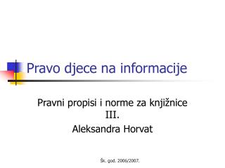 Pravo djece na informacije