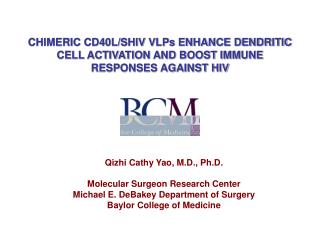 CHIMERIC CD40L/SHIV VLPs ENHANCE DENDRITIC CELL ACTIVATION AND BOOST IMMUNE RESPONSES AGAINST HIV