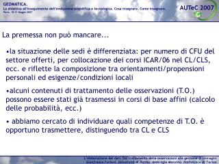 La premessa non può mancare...