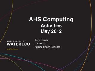 AHS Computing Activities May 2012