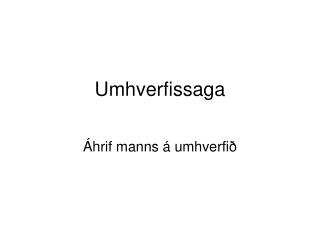 Umhverfissaga