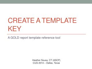 Create a Template Key