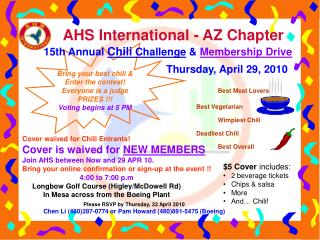 Bring your best chili &amp; Enter the contest! Everyone is a judge PRIZES !!! Voting begins at 5 PM