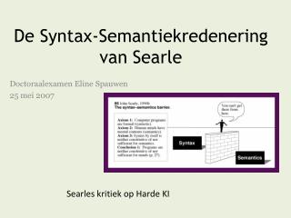 De Syntax-Semantiekredenering van Searle