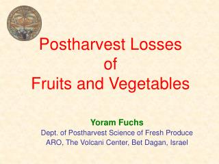 Postharvest Losses of Fruits and Vegetables