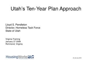 Utah’s Ten-Year Plan Approach