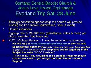 Sontang Central Baptist Church &amp; Jesus Love House Orphanage Everland Trip Sat, 28 June