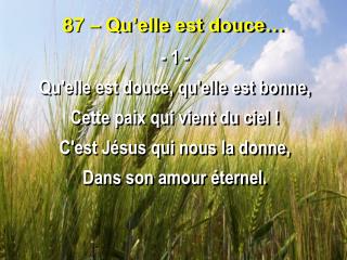 87 – Qu’elle est douce…