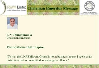 Chairman Emeritus Message