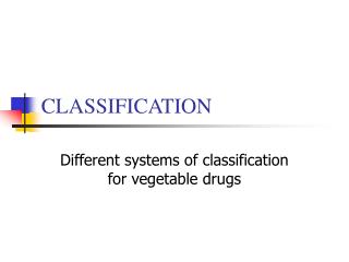 CLASSIFICATION