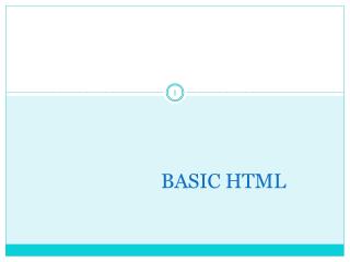 BASIC HTML