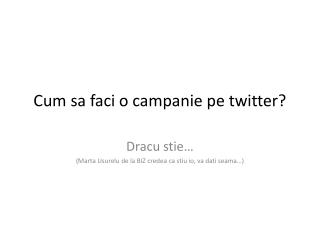 Cum sa faci o campanie pe twitter?