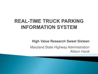 REAL-TIME TRUCK PARKING INFORMATION SYSTEM