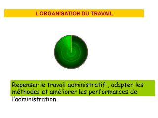 L’ORGANISATION DU TRAVAIL