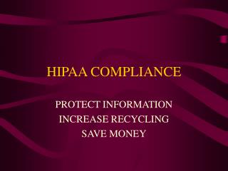 HIPAA COMPLIANCE