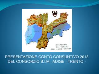 PRESENTAZIONE CONTO CONSUNTIVO 2013 DEL CONSORZIO B.I.M. ADIGE –TRENTO -