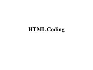 HTML Coding