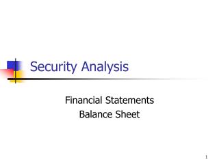 Security Analysis