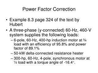 Power Factor Correction
