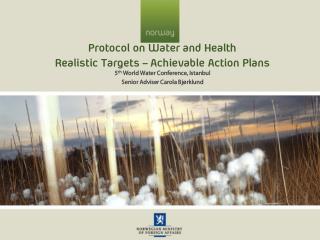 Protocol on Water and Health Realistic Targets – Achievable Action Plans