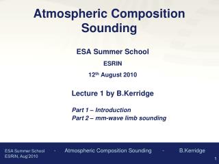 Atmospheric Composition Sounding