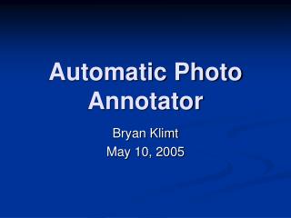 Automatic Photo Annotator