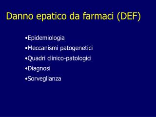 Danno epatico da farmaci (DEF)