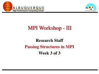 MPI Workshop - III
