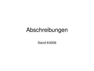 Abschreibungen