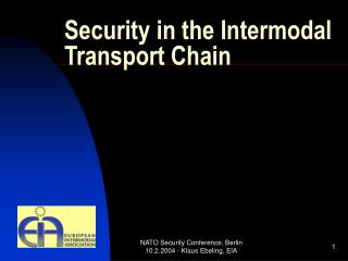 Security in the Intermodal Transport Chain