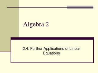 Algebra 2