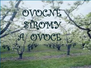 OVOCNÉ STROMY A OVOCE